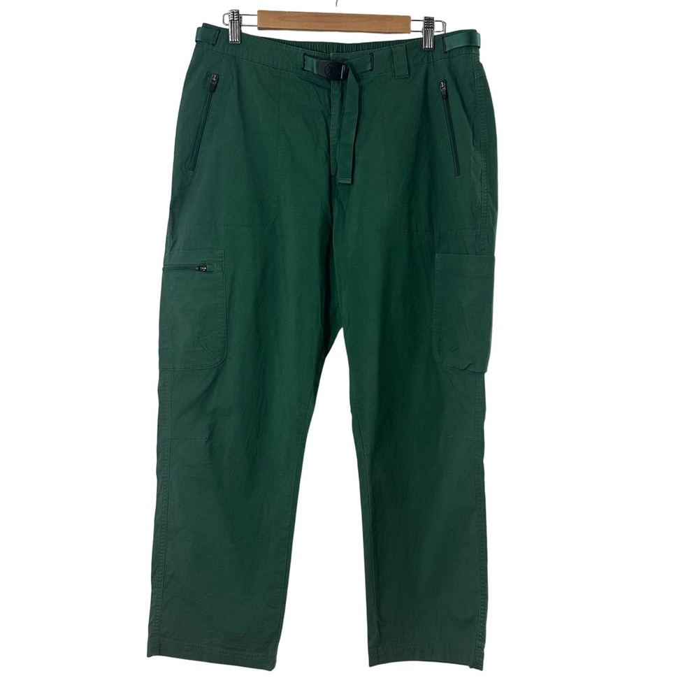 Roark Layover Trail Cargo Pants Mens XL Forest Green Ripstop Integrated Belt